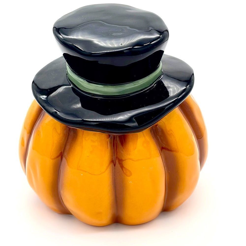 Potter’s Studio Orange Ceramic Jack-o-Lantern Candy Dish - Picture 3 of 5